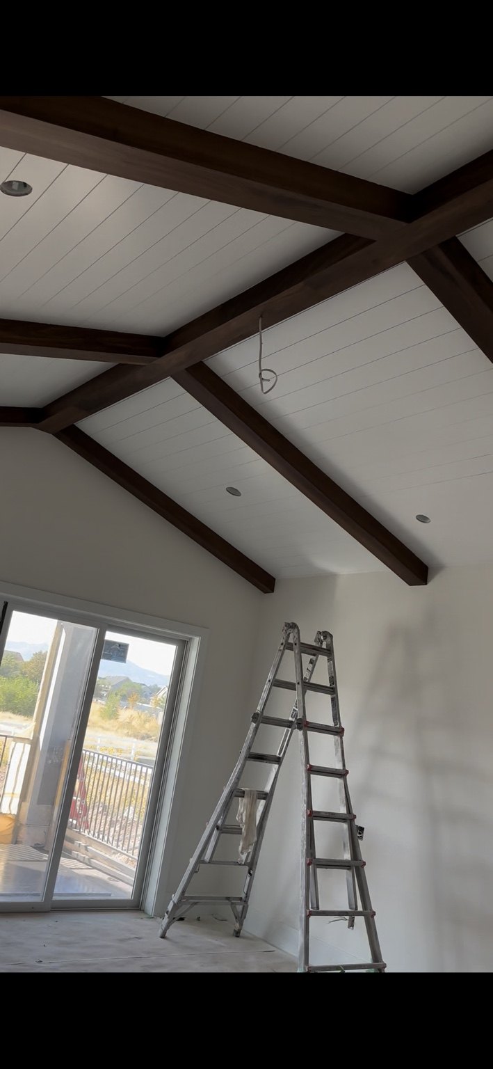 Ynot Painting ceiling and beam project